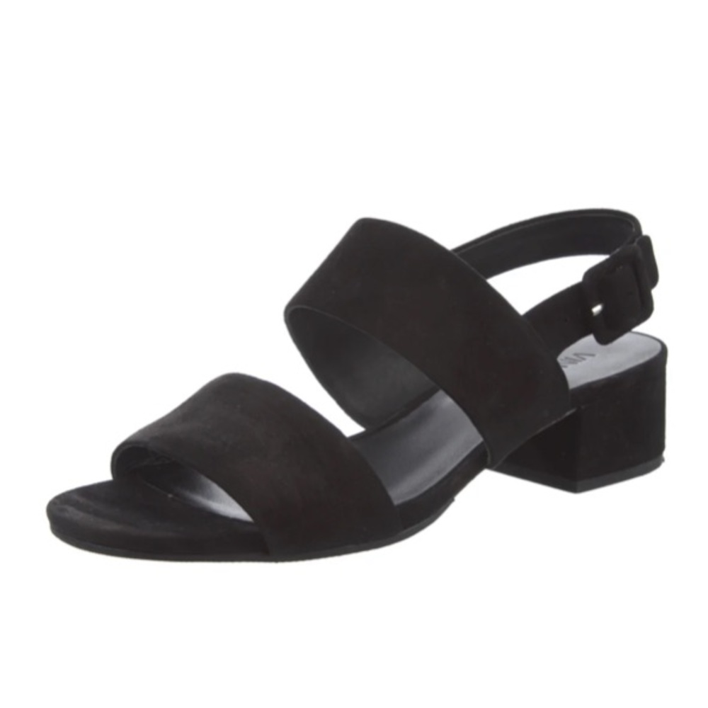VINCE Suede Slingback Block Heel Sandals